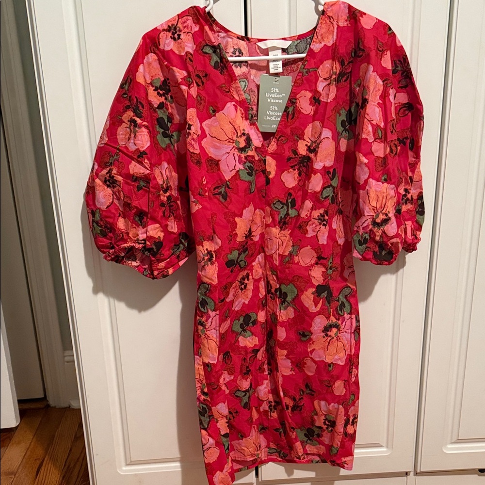 H&M Floral Red Mini Dress